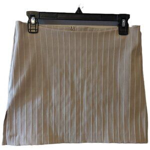 Vintage Le Chateau Y2K Mini Skirt Made in Canada Beige Ribbed Party Elegant Club